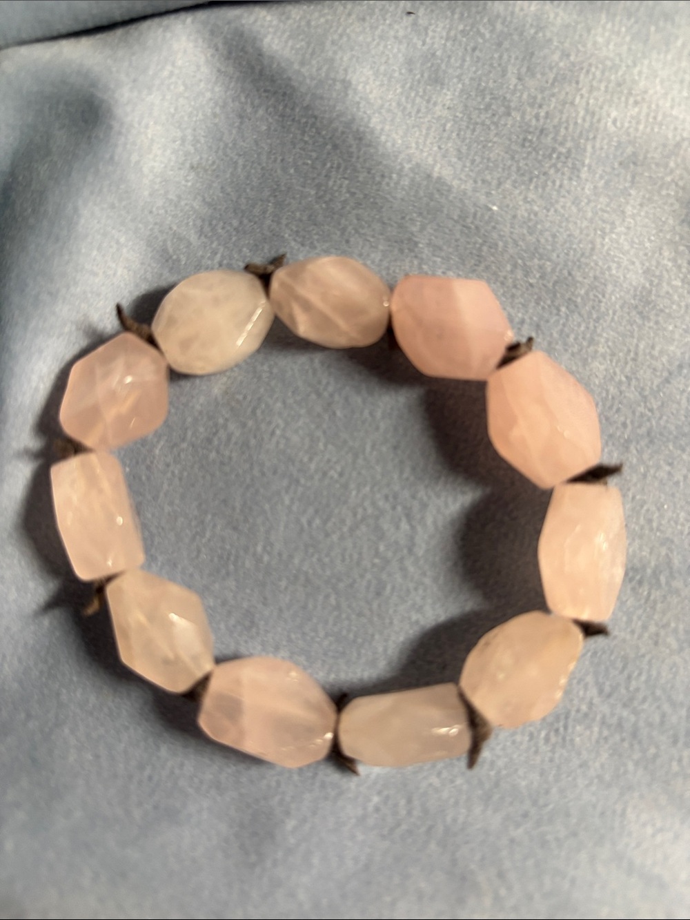 Peyote Bird Rose Quartz Nugget Stretch Bracelet